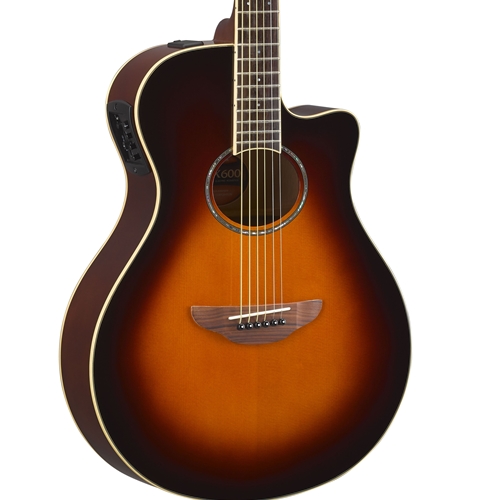 Yamaha Thinline Cutaway Acoustic-Electric Guitar, Old Violin Sunburst
