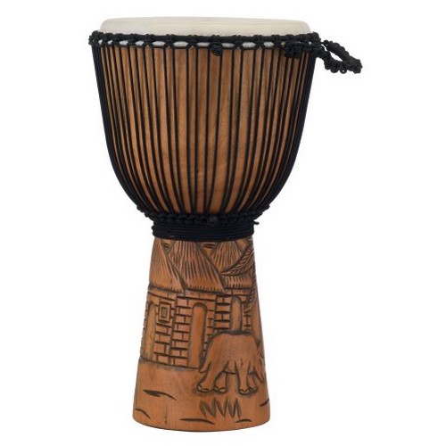 Pearl PBJWR12695 12" Solid Mahogany Hand Carved Traditional Roped Tuned Djembe - Malinke Village