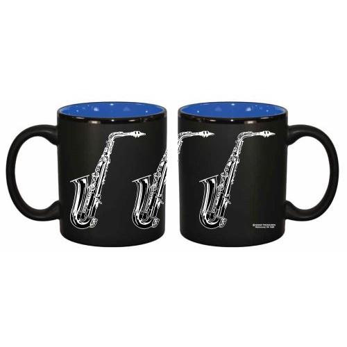 Music Treasures MT600608 Sax Mug, Black Matte, 11Oz