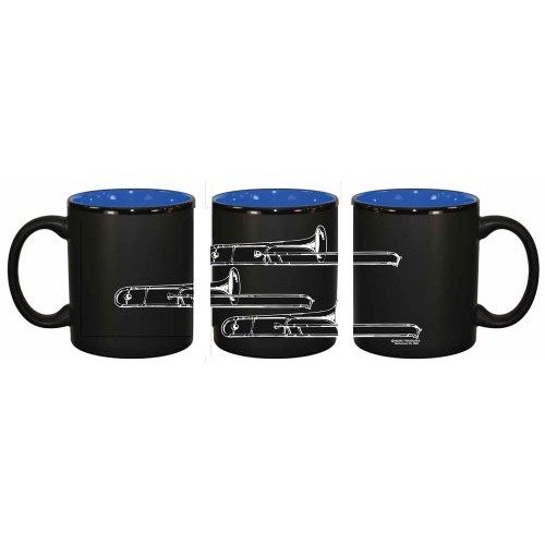 Music Treasures MT600613 Trombone Mug, Black Matte, 11Oz