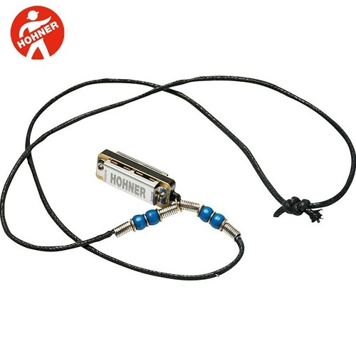 Hohner M38N-DB Mini Harmonica Necklace Dark Blue Beads