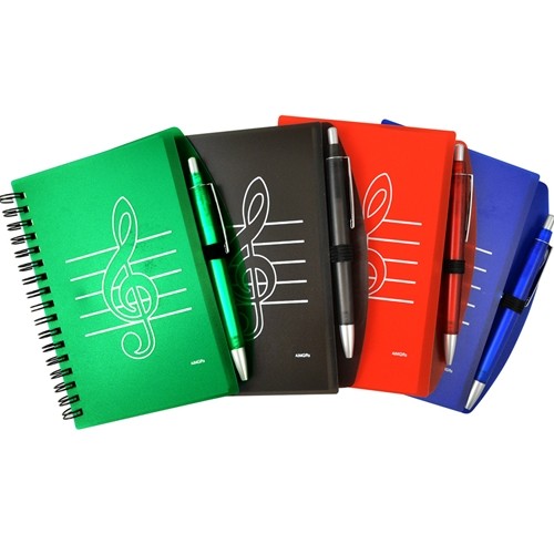 Aim AIM48904B G-Clef Notepad & Pen, Blue