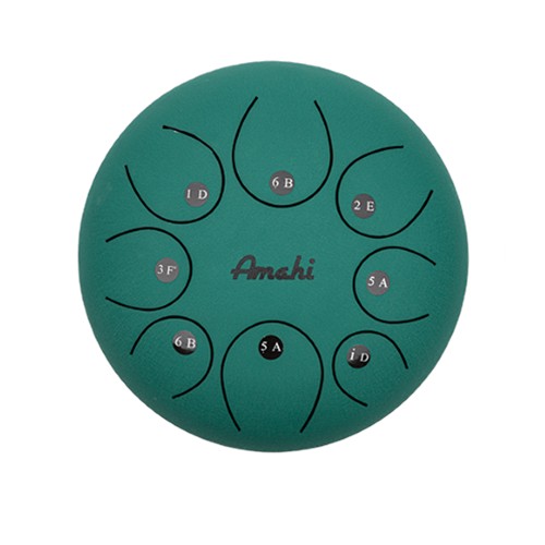 Amahi KLG8GR 8" Green Steel Tongue Drum - C Major