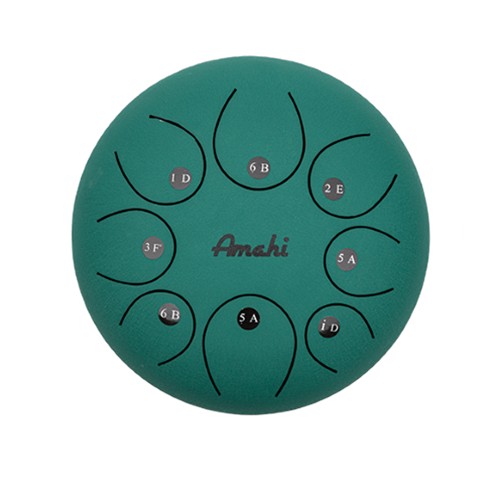 Amahi KLG10-8GR 10" Green Steel Tongue Drum - D Major Pentatonic