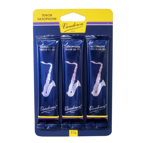 Vandoren SR22/3 Traditional Tenor Sax Reeds, 3-Pack
