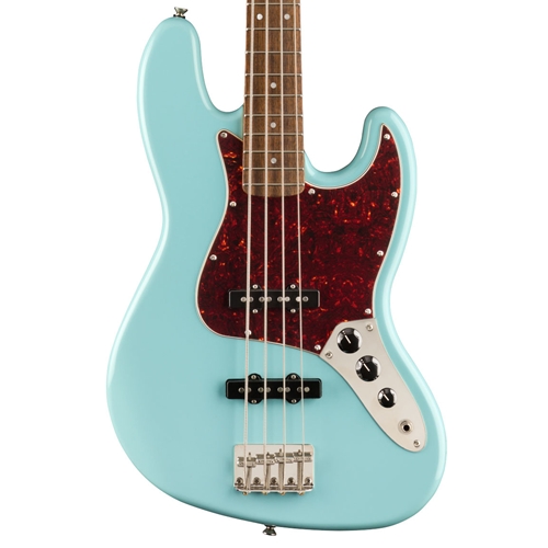 Squier Vibe '60s Jazz Electric Bass Guitar, Laurel Fingerboard, Daphne Blue