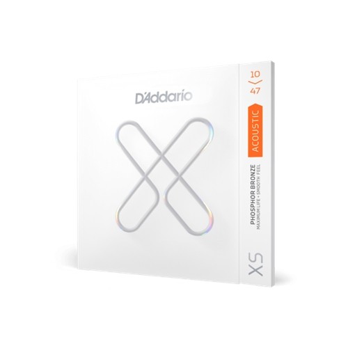 D'Addario XS Acoustic Phosphor Bronze Guitar Strings, 10-47 Extra Light