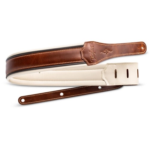 4105-25 Taylor Renaissance 2.5" Leather Medium Brown Guitar Strap