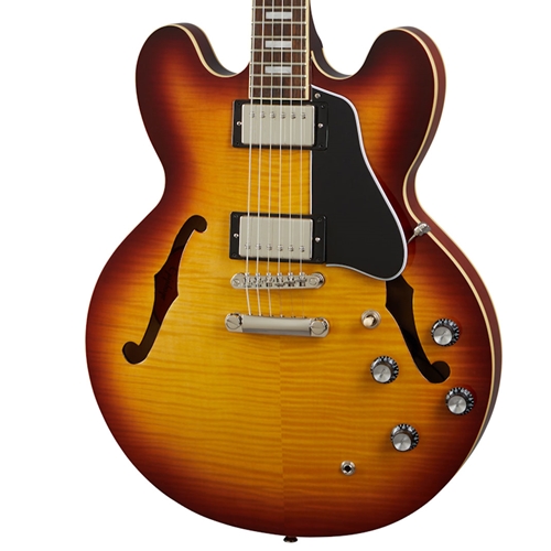 Epiphone ES-335 Figured Semi Hollowbody Electric Guitar, Raspberry Tea Burst