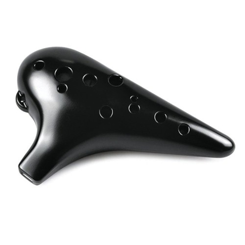 STL WZ1PLMIDBLACK 12-Hole Plastic Tenor Ocarina in C Major, Midnight Black