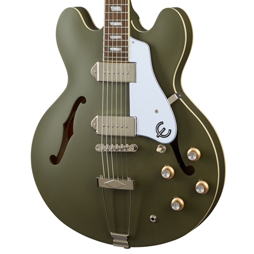 Epiphone Casino Worn Hollowbody Electric Guitar, Worn Olive Drab