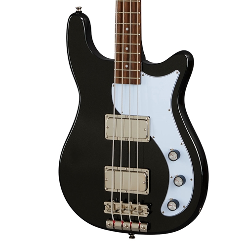 綺麗 Epiphone Embassy bass Black Beacock Music - Epiphone Embassy Electric Bass Guitar, Graphite Black