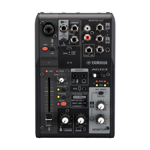 Yamaha AG03MK2B Black 3-Channel Mixer/USB Interface for IOS/Mac/PC