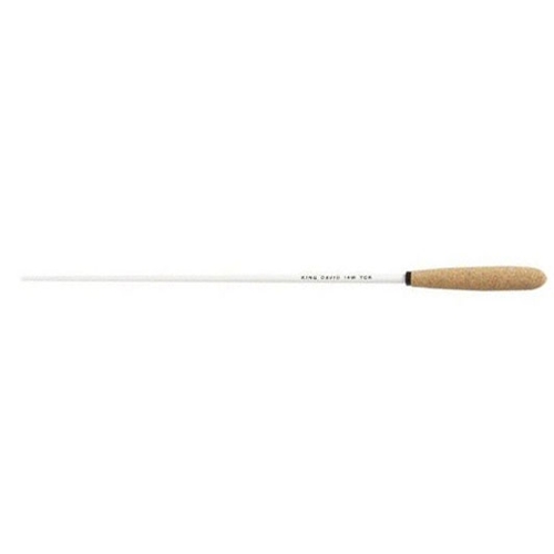 King David 31BATON 12" White Baton, Tapered Cork Handle