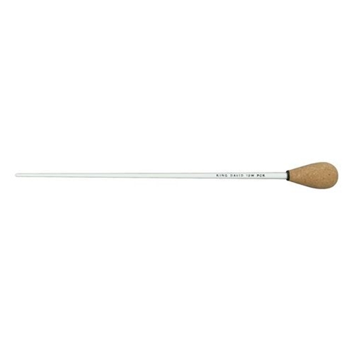 King David 28B 16" White Baton, White Shaft, Pear Cork Handle