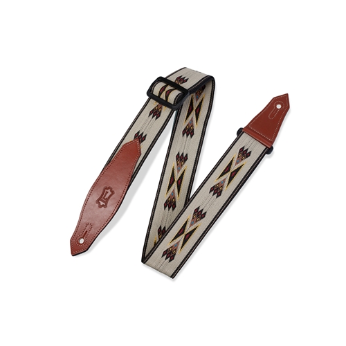Levy's MSSN80-TAN 2" Poly Jacquard Country Western Series, Tan Guitar Strap