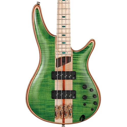Ibanez SR4FMDX Premium 4-String Electric Bass Guitar, Emerald Green Low Gloss