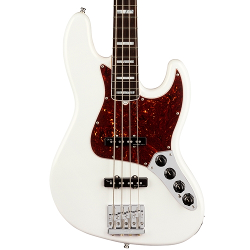 Fender American Ultra Jazz Electric Bass Guitar, Rosewood Fingerboard, Arctic Pearl