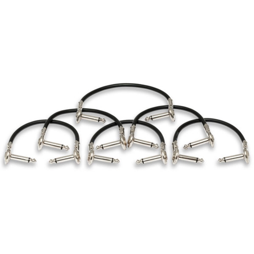 Hosa IRG-600.5 6 Pack 6 Inch Low-profile Right-angle to Same, Guitar Patch Cable