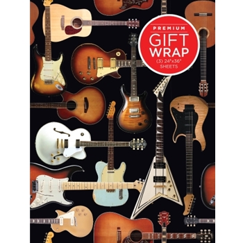 HL00152188 Hal Leonard Wrapping Paper - Guitar Collage Theme