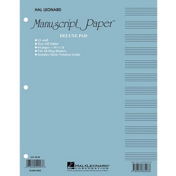 Manuscript Paper (Deluxe Pad)(Blue Cover)