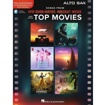 Songs from Kpop Demon Hunters, Minecraft, Wicked and More Top Movies - Alto Sax Play-Along Book with Online Audio