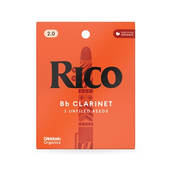 RCA03 Rico Organic Bb Clarinet Reeds, 3-pack