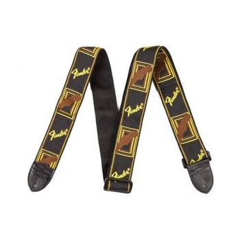 0990681000 Fender 2" Monogrammed Strap - Black/Yellow/Brown