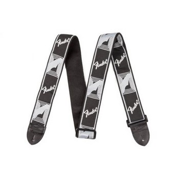 0990681543 Fender 2" Monogrammed Strap, Black/Light Grey/Dark Grey