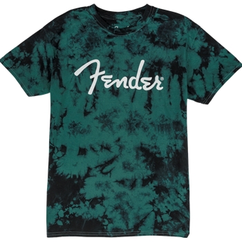 9122421 Fender Spaghetti Logo Tie-Dye T-Shirt, Blue