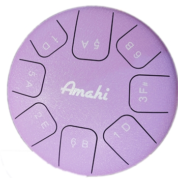 Amati KLG10PU 10" Purple Steel Tongue Drum, D Major Pentatonic