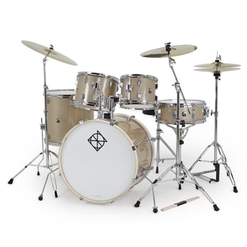 Dixon Spark 5-Piece Drumset with Hardware and Cymbals, Champagne Sparkle