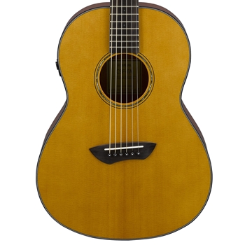 Yamaha CSF-TAVN Transacoustic Parlor Size Guitar, Solid Sitka Spruce Top, Vintage Natural