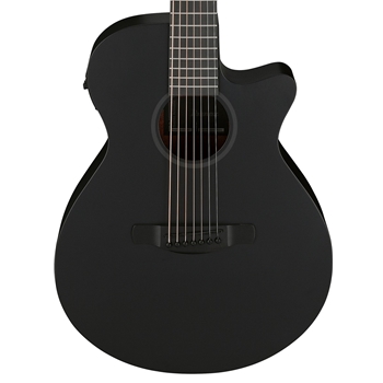 Ibanez AEG721 7-String Acoustic Guitar with Electronics, Black Out