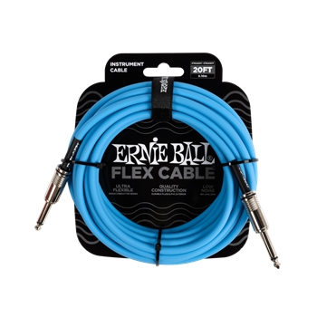 Ernie Ball P06417 Flex Instrument Cable Straight/Straight 20ft - Blue