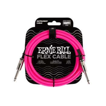 Ernie Ball P06413 Flex Instrument Cable Straight/Straight 10ft - Pink