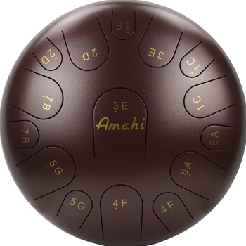 Amahi KLG14BZ 14" Steel Tongue Drum, Bronze