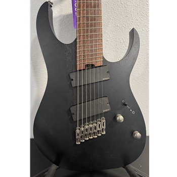 Used Ibanez Iron Label RGIM7MH Multi-Scale 7-String Electric Guitar, Weathered Black