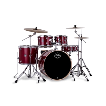 Mapex Venus 5-Piece Rock Complete Drum Set, 20" Bass Drum, Crimson Red Sparkle