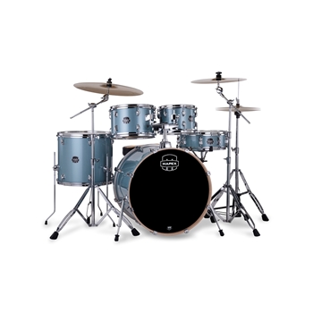 Mapex Venus 5-Piece Rock Complete Drum Set, 22" Bass Drum, Aqua Blue Sparkle