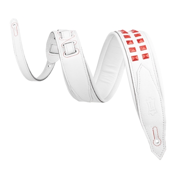 Levy's M81GRPDX-WHT White Leather Strap with Red Rivets