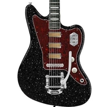 Fender Limited Edition Gold Foil Jazzmaster Electric Guitar, Black Sparkle