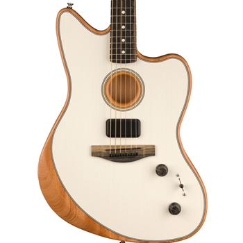 Fender American Acoustasonic® Jazzmaster Electric Guitar, Arctic White, Ebony Fingerboard