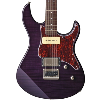 Yamaha PAC611HFM Double Cutaway Flame Maple Top Electric Guitar, Transparent Purple