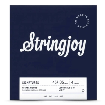 String Joy SJ-BA45105LS Light Gauge (45-105) Signatures 4 String Long Scale Nickel Wound Bass Guitar Strings