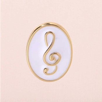 Magnifique AZ120182 Elegant Gold & White Trebel Clef Pin