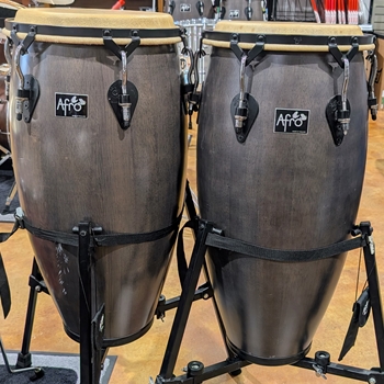 Used Pearl Afro Conga Set, Satin Gray