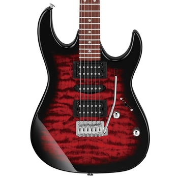 Ibanez GRX70QATRB GRX70QA Gio Electric Guitar, Transparent Red Burst