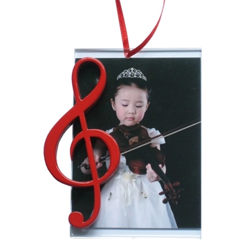 Broadway Gifts OZRCF 4.5" X 3" Red G-Clef Picture Frame Ornament