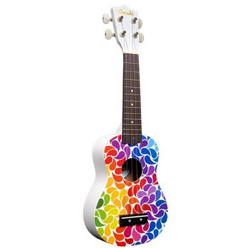 Tropical Series Soprano Ukulele, Orange Flower Pattern